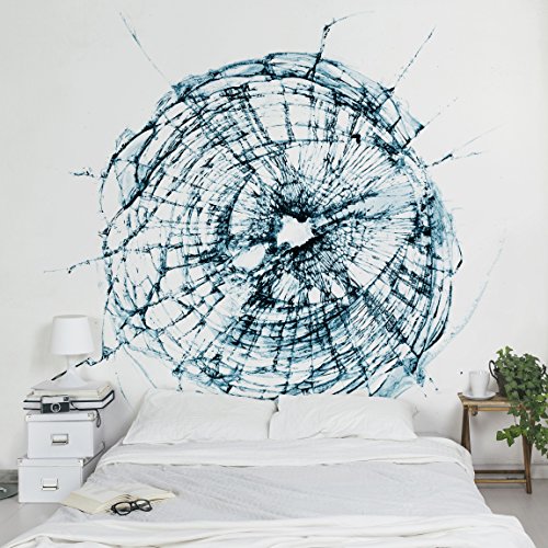 Apalis Vliestapete Splitterndes Glas Fototapete Quadrat | Vlies Tapete Wandtapete Wandbild Foto 3D Fototapete für Schlafzimmer Wohnzimmer Küche | Größe: 192x192 cm, blau, 95467 von Apalis