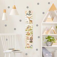 Kindermesslatte Wandtattoo Mit Wunschname - Waldtiere Verschiedene Süße Tiermotive | Messlatte Jungen Mädchen Neutral Baby Kinderzimmer von ApalisHOME