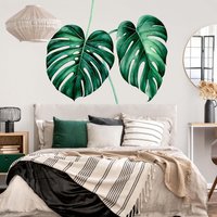 Wandtattoo Aquarell Grüne Monstera Xxl | Wandsticker Wandaufkleber Wanddeko Floral Blätter Botanik Schlafzimmer von ApalisHOME