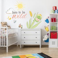 Wandtattoo Kinderzimmer - Frosch Born To Be Wild | Xxl Kinder Wandsticker Babyzimmer Wandaufkleber Baby Tiere Süß von ApalisHOME