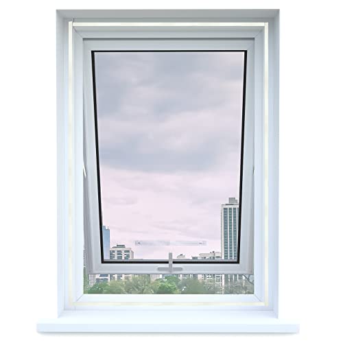Apalus Fliegengitter für Dachfenster, Insektenschutz zum Anbringen an Klappfenster, Zuschneidbar auf Fenstergrößen bis 150x180cm, Weiß von Apalus