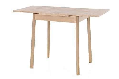 Apollo Küchentisch Singeltisch Trier, Holzwerkstoff Dekor Sonoma, Massivholzgestell Buche, ausziehbar, 75-112x55x74cm von Apollo