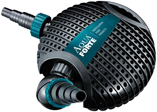 AquaForte O-13.000 Teichpumpe, 130 Watt, maximale Fördermenge 13 m3 pro Stunde, Maximale Förderhöhe 5 Meter, Kabellänge 10 Meter, A-synchronmotor, pumpt Schmutzpartikel bis zu 6 mm von AquaForte