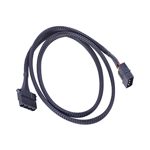 Phobya 4Pin Molex Stromverlängerung 90cm - Schwarz Kabel Lüfterkabel und Adapter von Phobya