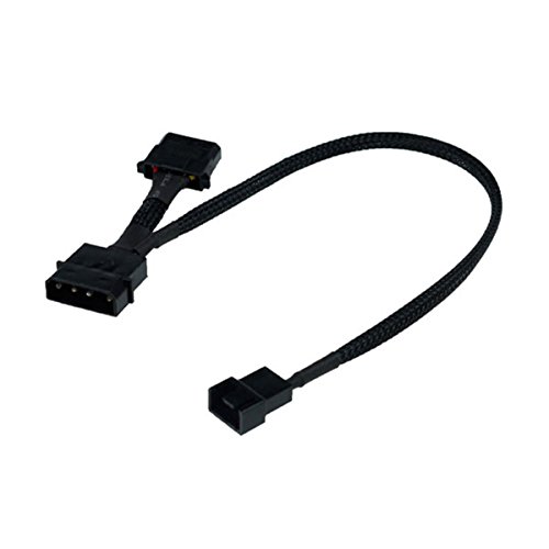 Phobya Adapter 4Pin Molex (12V) auf 4Pin PWM 30cm - Schwarz Kabel Lüfterkabel und Adapter von Phobya