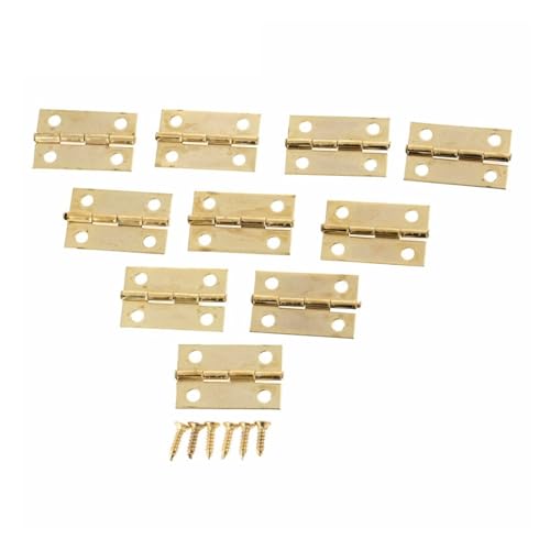 Aqxymju 50 Stück antikes Scharnier, quadratisch, antike Türscharniere for Holzschrank, Schublade, Schmuckschatulle, Möbelscharnier, Hardware, Bronze, 24 x 16 mm(Color:Gold) von Aqxymju