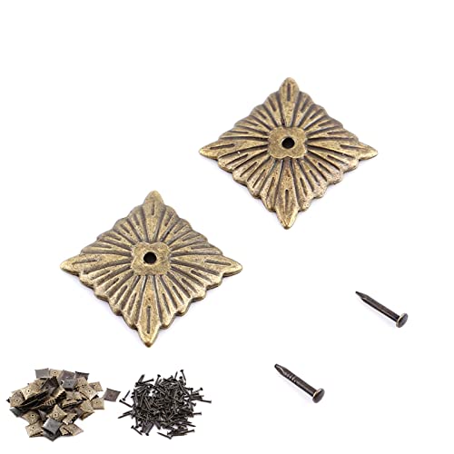 Bronzefarbene Metalletiketten, Reißzwecken, Stifte, Sortiment, 100 Stück, Nägel, Dekorative Nietennägel für Sofa, Schuhe, Türen (21 * 21mm) von Aramox