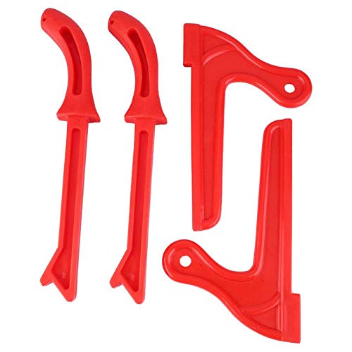 Sicherheits-Push-Sticks, 4-teilige Sicherheits-Holzbearbeitungs-Handsäge-Push-Sticks-Werkzeug Kunststoff für die Zimmerei(rot) von Aramox