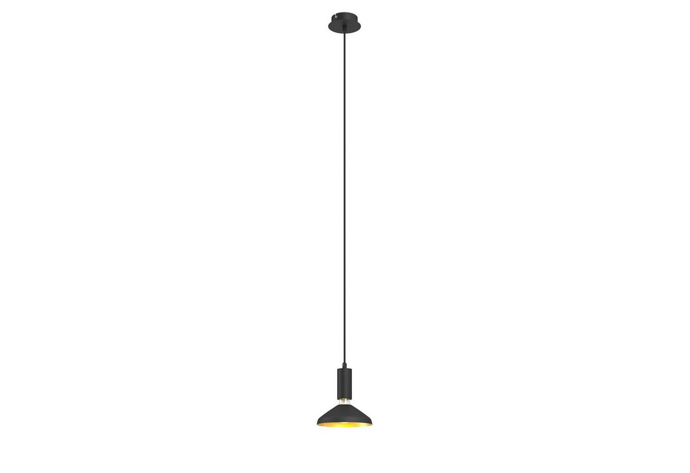 Arcchio Hängeleuchte Jaika, dimmbar, Leuchtmittel nicht inklusive, Modern, Aluminium, Metall, Schwarz, gold, 1 flammig, E27, Deckenlampe von Arcchio