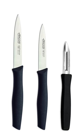 Arcos Serie Nova - Paring Messer Set - Klinge Nitrum Edelstahl - HandGriff Polypropylen Farbe Schwarz von Arcos