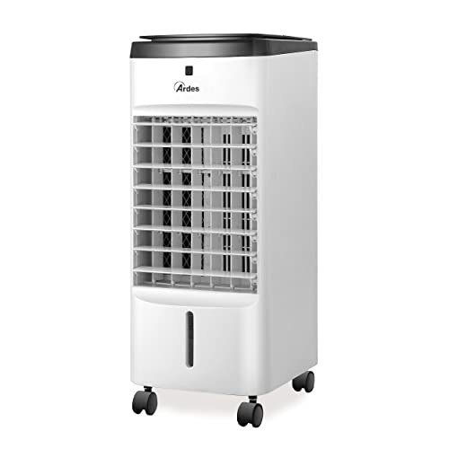 ARDES - Kompakter Verdunstungskühler und leistungsstarker Luftbefeuchter mit 3 Luftstrom-Geschwindigkeiten, automatischer Oszillation, Timer, Fernbedienung und Staubfilter, weiß AR5R06D von Ardes