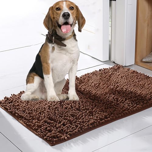 Argumub Premium Cleany Matte Hund Schmutzfangmatte Innen, Luxury Absorber Mat rutschfeste Waschbar Sauberlaufmatte Für Haustier, Eingang Haustür Flur (Brown, 80 x 120 cm) von Argumub