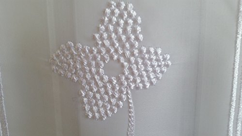 Arinosa Scheibengardine Weiß Stick Blume 45 cm o. 60 cm Höhe/Br. ab 1 Meter, Höhe:60 von Arinosa