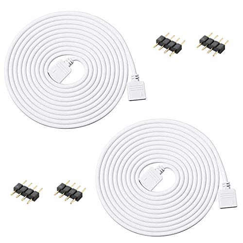 Aroidful 2 Stück LED Verlängerungskabel 2,5m LED Strip Verbinder 4 polig Verlängerung Anschluss Kabel für RGB 5050/3528 LED Streifen von Aroidful