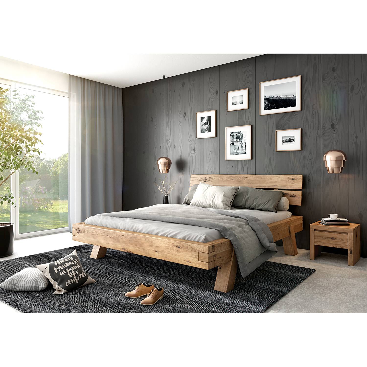 home24 Massivholzbett WOODHAVEN 180 x 200cm Massivholz Eiche, geölt Braun/Eiche Eiche home24 Massivholzbett WOODHAVEN 180 x 200cm Massivholz Eiche, geölt Braun/Eiche Eiche von home24