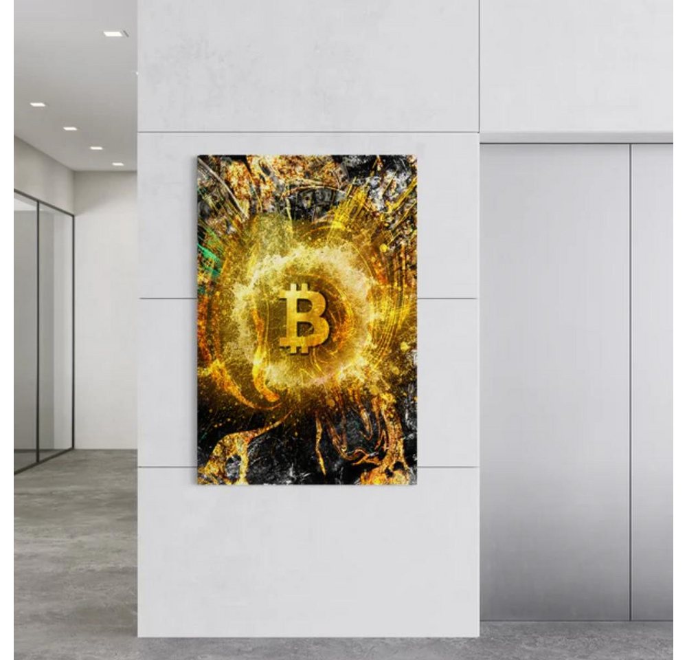 Art100 Leinwandbild Bitcoin Gold Pop Art Leinwandbild Kunst von Art100