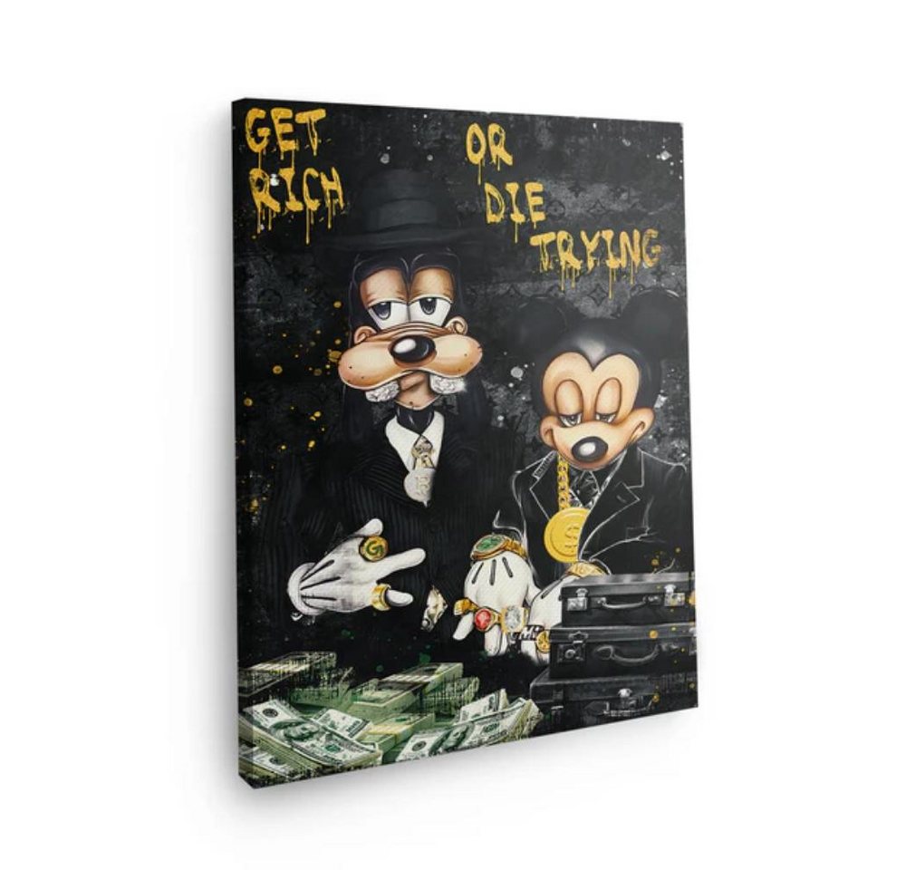 Art100 Leinwandbild Get Rich Or Die Goofy Pop Art Leinwandbild Kunst von Art100