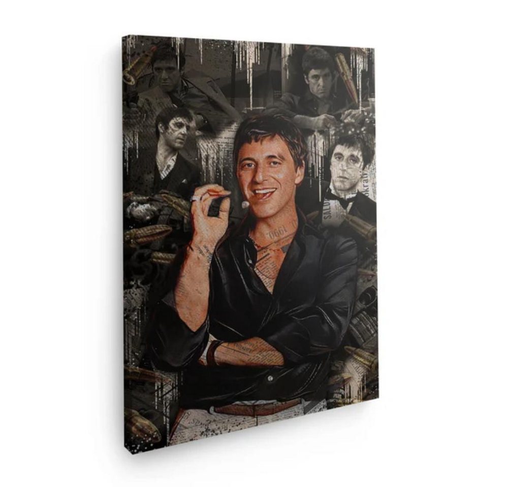 Art100 Leinwandbild Scarface Pop Art Leinwandbild Kunst von Art100