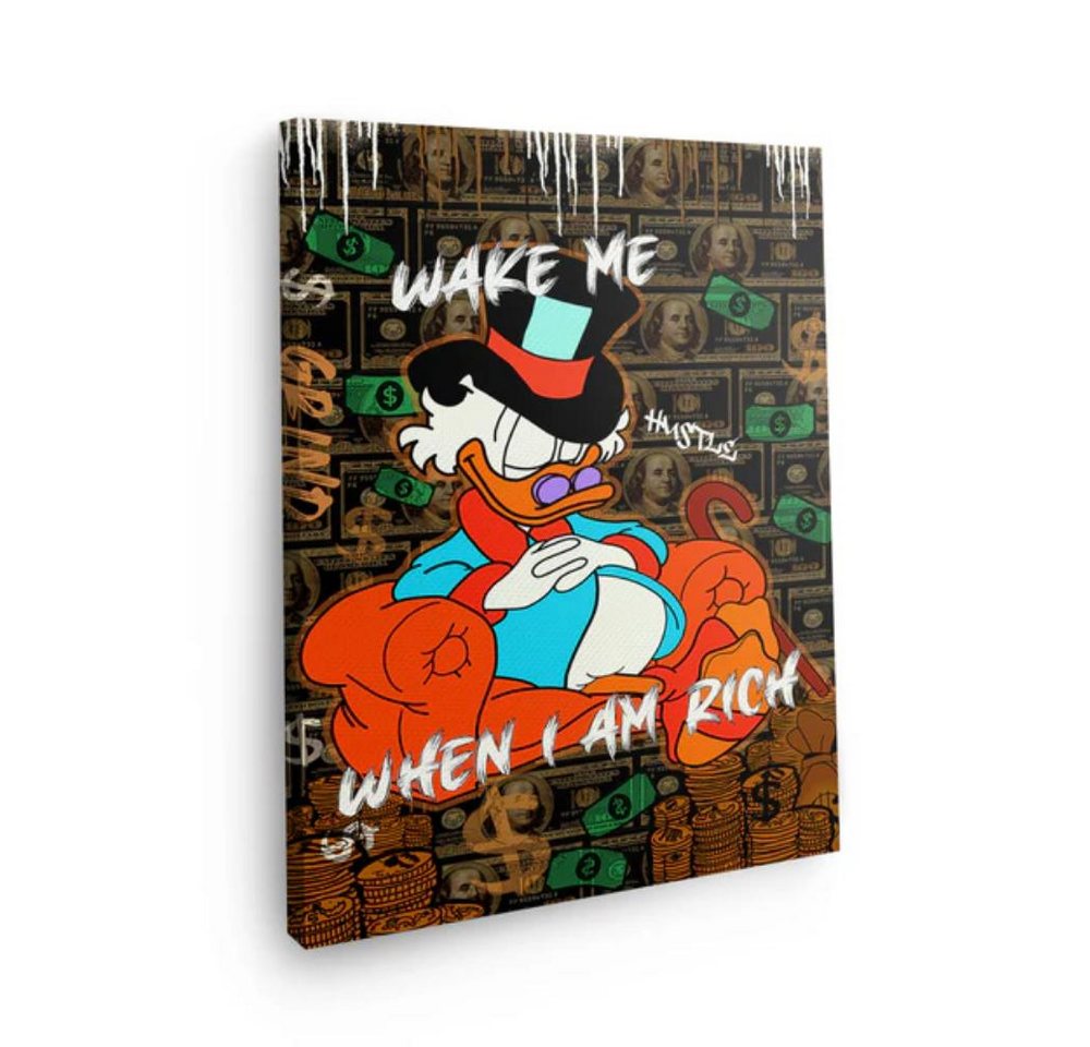 Art100 Leinwandbild Wake me Rich Pop Art Leinwandbild Kunst von Art100