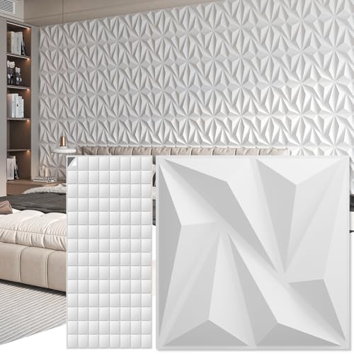 Art3d 3D-Wandpaneele Innenwanddekoration mit Klebeband PVC-Diamant für Wohnzimmer Lobby Schlafzimmer Hotel Büro 30 x 30 cm 20 Stück Weiß Art3d 3D-Wandpaneele Innenwanddekoration mit Klebeband PVC-Diamant für Wohnzimmer Lobby Schlafzimmer Hotel Büro 30 x 30 cm 20 Stück Weiß von Art3d