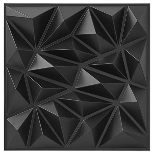 Art3dwallpanels 33 Stück 3D-Wandpaneel für Innenwanddekoration PVC-strukturierte Wandpaneele 3D-Tapete moderne Wandfliesen schwarz von Art3dwallpanels