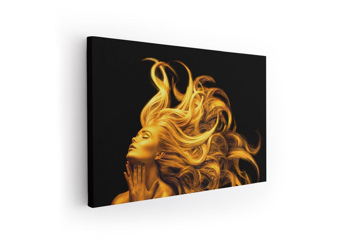 ArtMind XXL-Wandbild Gold Face, Premium Wandbilder als Poster & gerahmte Leinwand in 4 Größen, Wall Art, Bild, Canva von ArtMind