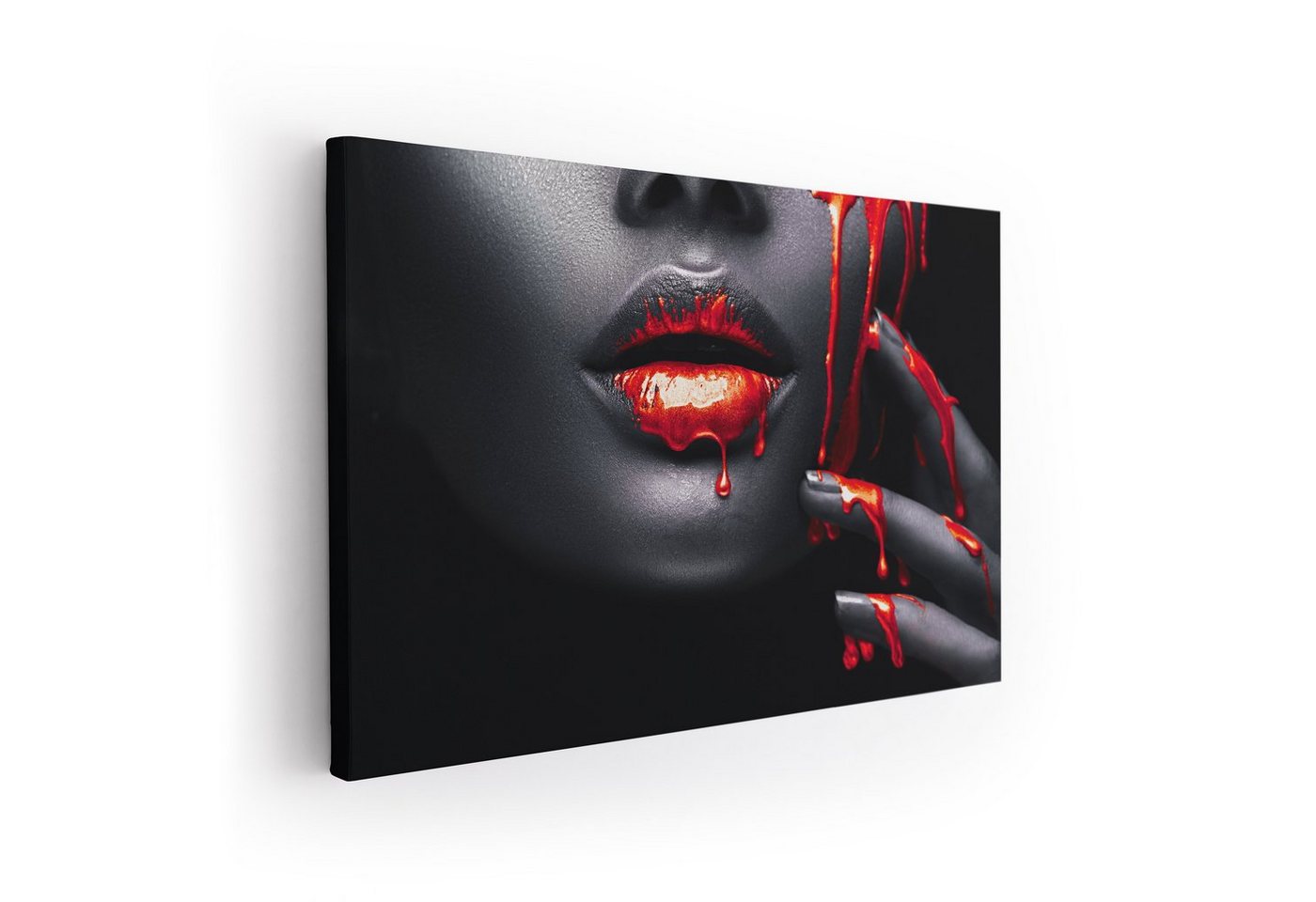 ArtMind XXL-Wandbild RED FACE, Premium Wandbilder als Poster & gerahmte Leinwand in verschiedenen Größen, Wall Art, Bild, Canva von ArtMind