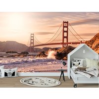 Golden Gate Bridge San Francisco Wandbild Selbstklebend Kunst Kalifornien Wand Dekor Raum Tapete Peel Stick Druck Strand Deko Wave von ArtStoreDecal