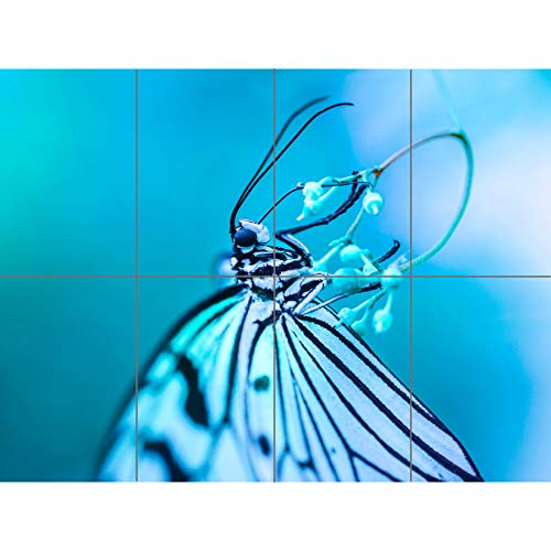 Artery8 Butterfly In Blue Macro XL Giant Panel Poster (8 Sections) Schmetterling Blau Makro von Artery8