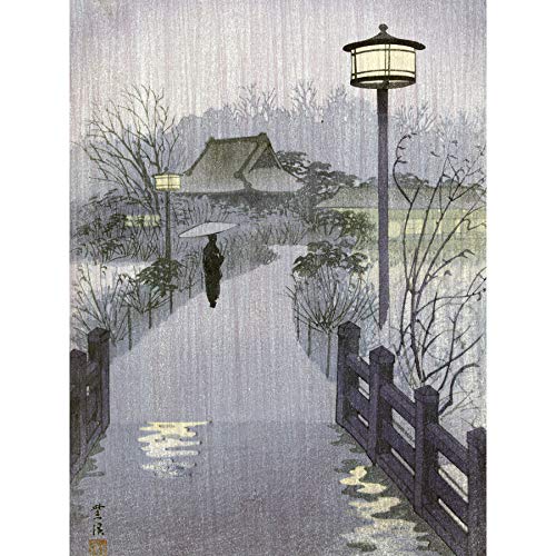 Artery8 Kasamatsu Shiro Evening Rain Shinobazu Pond Japanese Extra Large XL Wall Art Poster Print Regen japanisch Wand Poster drucken von Artery8