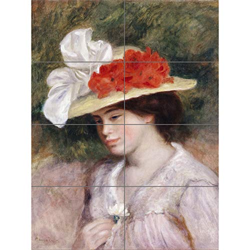 Artery8 Pierre Auguste Renoir Woman In A Flowered Hat XL Giant Panel Poster (8 Sections) Frau Blume von Artery8