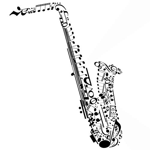 Wiederverwendbare Schablone für Saxophon, Saxophon, Musiknoten, A3, A4, A5 & größere Größen, modern/Music2 (PVC, wiederverwendbare Schablone, A5 Größe – 148 x 210 mm, 14,7 x 21,1 cm) von Artistic Sponge