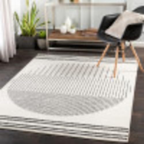 Surya Nairobi Teppich Läufer, Wohnzimmer, Esszimmer, Flur - Moderne Boho Teppich Geometrisches Muster - Weicher Skandinavisch Wohnzimmerteppich Schwarz, Grau, Anthrazit - Läufer Flur 80x220cm von Surya