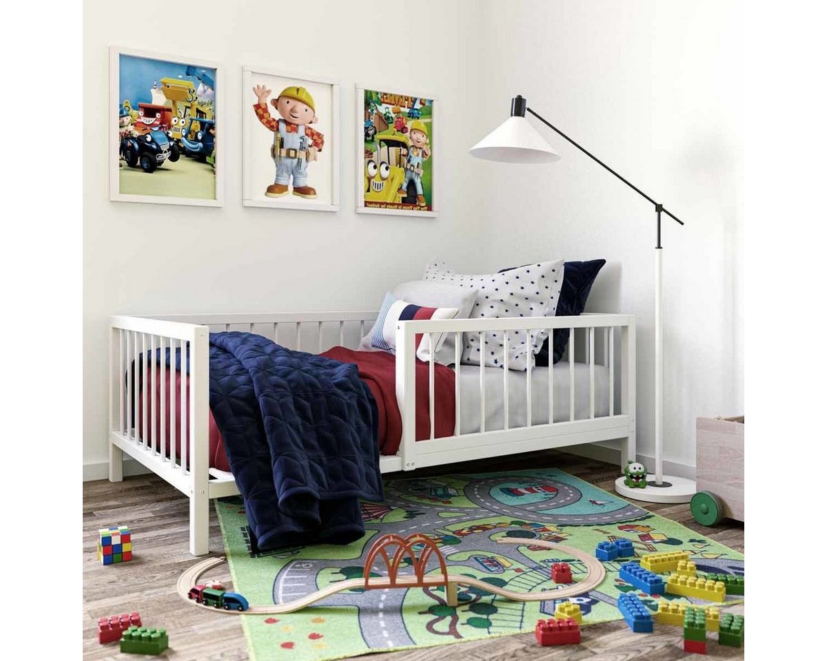 Artkid Kinderbett Daniel Einzelbett weiß 90x160 für Jungs und Mädchen aus massiver (Dreamkid Bett), Hausbett, Massivholz von Artkid