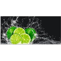 Artland Küchenrückwand "Limone mit Spritzwasser", (1 tlg.), Alu Spritzschutz mit Klebeband, einfache Montage von Artland