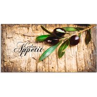 Artland Küchenrückwand "Oliven Guten Appetit", (1 tlg.), Alu Spritzschutz mit Klebeband, einfache Montage von Artland
