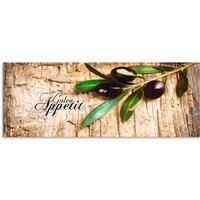 Artland Küchenrückwand "Oliven Guten Appetit", (1 tlg.), Alu Spritzschutz mit Klebeband, einfache Montage von Artland