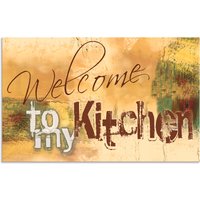 Artland Küchenrückwand "Willkommen in meiner Küche", (1 tlg.), Alu Spritzschutz mit Klebeband, einfache Montage von Artland