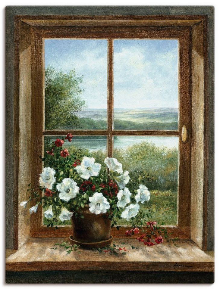 Artland Wandbild Blumen am Fenster, Arrangements (1 St), als Alubild, Outdoorbild, Leinwandbild, Poster, Wandaufkleber von Artland