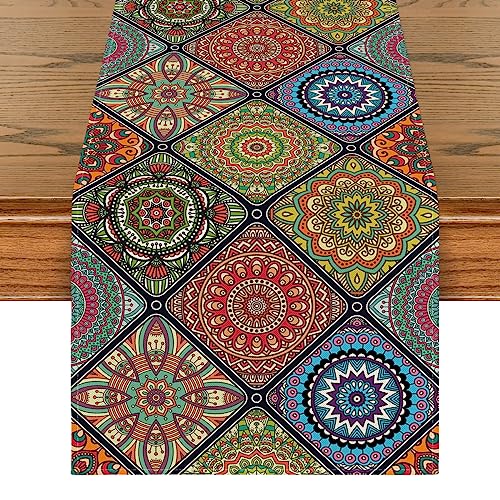 Artoid Mode Boho Vintage Geometrie Marokkanische Bunt Tischläufer, Küche Esstisch Hochzeit Bankett Dekoration Urlaub Party Dekor 40x100 cm von Artoid Mode