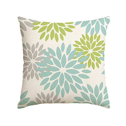 Artoid Mode Grün Blumen Dahlien Sommer Kissenbezug, 45x45 cm Saisonnal Zierkissenbezug Couch Wohnzimmer Deko von Artoid Mode