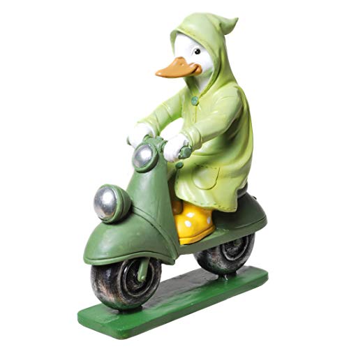 Aspinaworld Gartenfigur, Enten Figur mit Regenmantel auf Roller, 16 cm, Figur für den Garten, wetterfeste Deko Aspinaworld Gartenfigur, Enten Figur mit Regenmantel auf Roller, 16 cm, Figur für den Garten, wetterfeste Deko von Aspinaworld