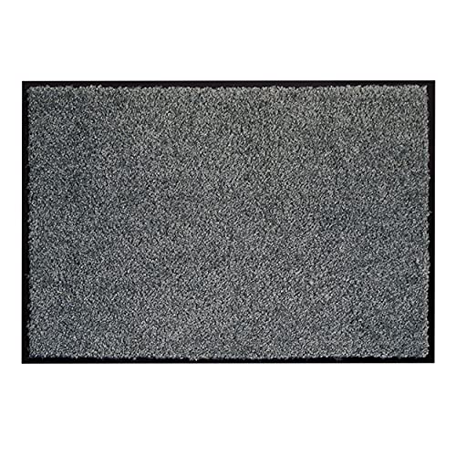ASTRA Hochwertige Schmutzfangmatte - Fussmatte innen - bei 30° C waschbare Fußmatte - Rutschfester Läufer - Schuhablage Flur - Küche - grau 40x60 cm von ASTRA