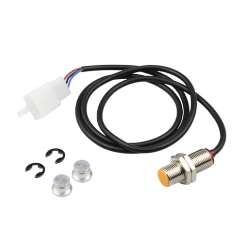 Motorrad Tachometer Kabel,Asudaro Motorrad Kilometerzähler Sensor Kabel Motorrad Tachometer Ersatz Kit 2 Pin Magnete für ATV Kilometerzähler Drehzahlmesser Digital Tacho mit 2 Magneten Schwarz von Asudaro