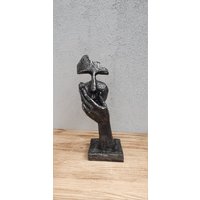 Kreatives Abstraktes Dekor, 24 cm, Statue Gesichtsmaske Skulptur, Handstatue, Schreibtisch Figur, Bibliothek Stilles Gesicht Statue von AtolyeDreamArt