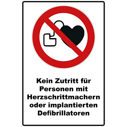 Schild Kein Zutritt für Personen mit Herzschrittmachern oder implantierten Defibrillatoren Schild Verbotszeichen mehrfarbig 30 x 20 x 0,3 cm Hartschaumplatte Schild Kein Zutritt für Personen mit Herzschrittmachern oder implantierten Defibrillatoren Schild Verbotszeichen mehrfarbig 30 x 20 x 0,3 cm Hartschaumplatte von Aufklebo