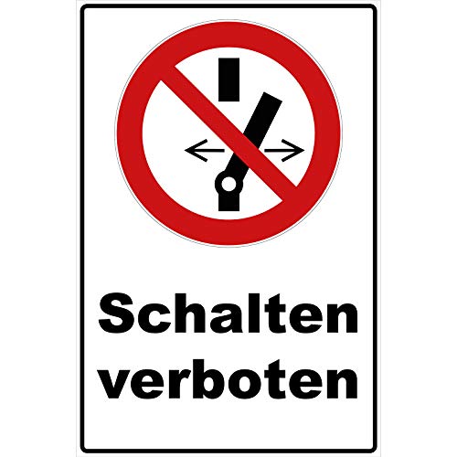 Schild Schalten verboten Schild Verbotszeichen Mehrfarbig 30 x 20 x 0,3 cm Hartschaumplatte von Aufklebo