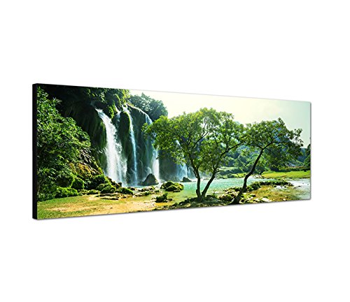 Augenblicke Wandbilder Leinwandbild als Panorama in 150x50cm Vietnam Bäume Wald Wasserfall Natur von Augenblicke Wandbilder