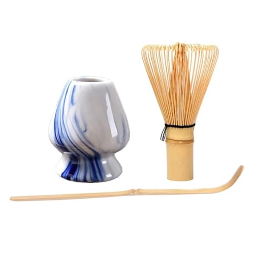 AuntYou Halter Set Keramik Tee-Utensilien Zubehör 3-teilig Matcha Werkzeuge Pinsel Kit Ständer Japanischer Chasen Halter von AuntYou