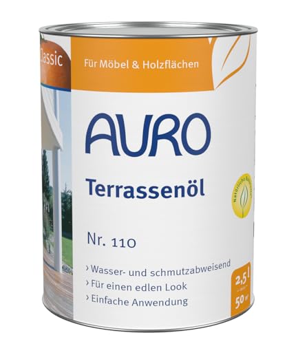 AURO Terrassenöl Classic Nr. 110-81 Teak, 2,50 Liter von Auro